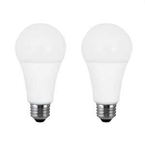 a21 led high lumen light bulb, 28w, (150w equivalent), 2605 lumens, 3000k soft white, dimmable, e26 medium base, 120v, energy star, (2 pack)