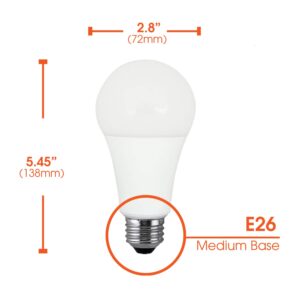 A21 LED High Lumen Light Bulb, 28W, (150W Equivalent), 2605 Lumens, 3000K Soft White, Dimmable, E26 Medium Base, 120V, Energy Star, (2 Pack)