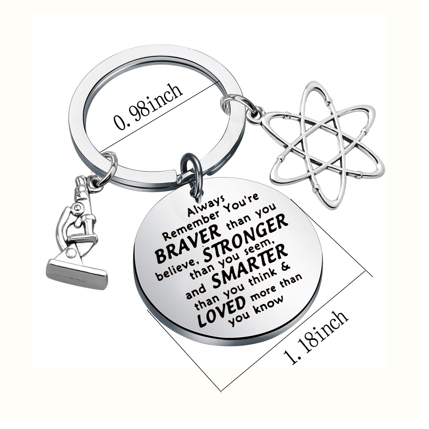 BNQL Science Keychain Atom Gift Science Graduation Gifts Biology Chemistry Science Student Gifts Atom Microscope Charms Chemistry Science Gifts (keychain)