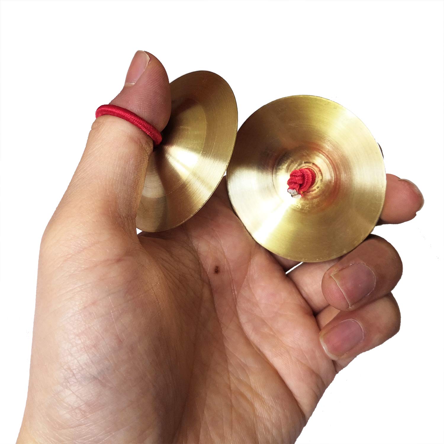 10 Pieces Finger Cymbals Belly Dancing Finger Gold Musical Instrument for Dancer Ball Party