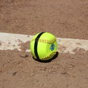 Spinform Softball Pitching and Throwing Spin Trainer, 12" Leather Ball with Raised Stitched Seams, Ideal for All Distances and Speeds