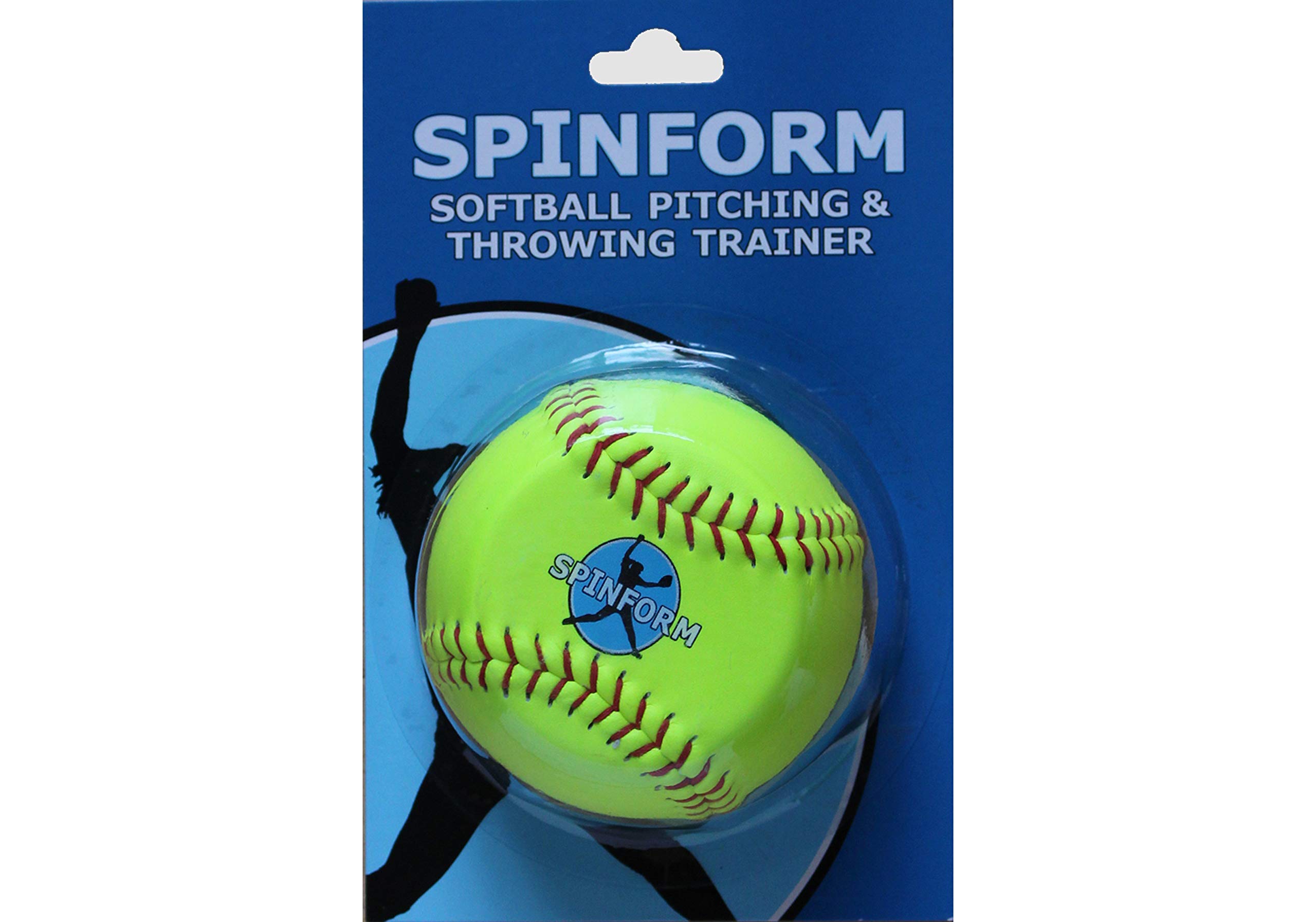 Spinform Softball Pitching and Throwing Spin Trainer, 12" Leather Ball with Raised Stitched Seams, Ideal for All Distances and Speeds