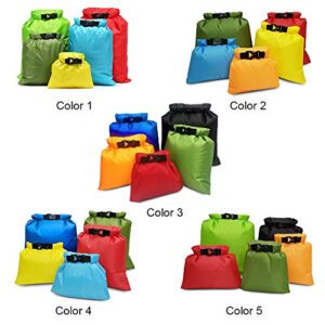 LIXADA Waterproof Dry Bags, 5 Pack Ultimate Dry Sack - 1.5L+2.5L+3.5L+4.5L+6L Lightweight, Roll Top Outdoor Dry Sacks for Kayaking Camping Hiking Traveling Boating Water Sports