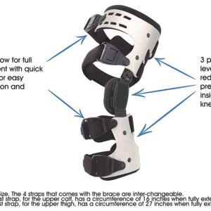 PHASFBJ Orthopedic Hinged Knee Brace, Knee Joint Splint Adjustable Leg Support Fracture Stabilizer for Men & Women ACL Ligament Injuries Sports Injuries Arthritis,Right