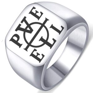 dacai laser engraved pele enochian of solomon silver stainless steel men's womens magic ring