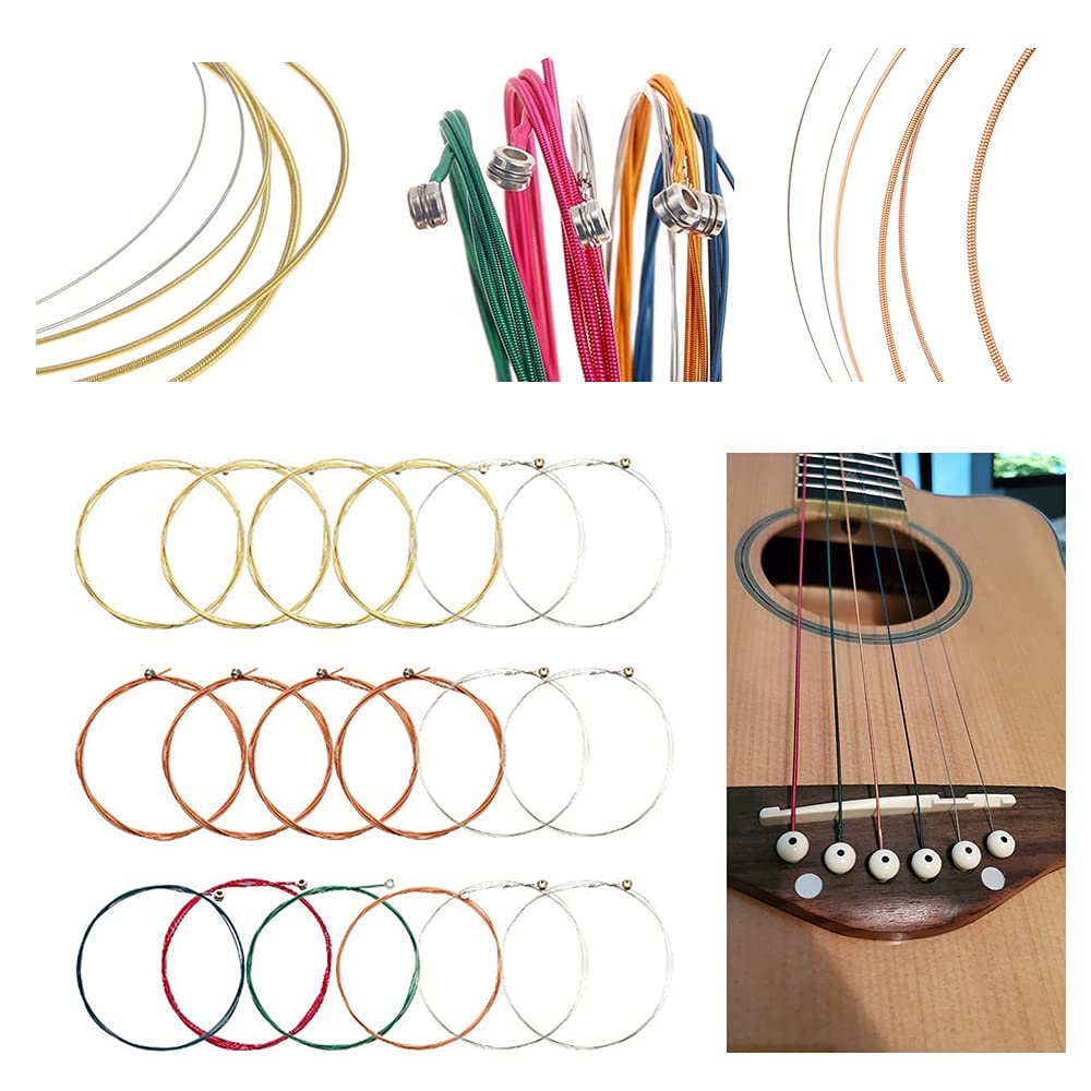 66PCS Guitar Accessories Kit, Acoustic Guitar Changing Tool, Including Acoustic Strings, Guitar Picks, Capo, String Winder&Cutter, Tuner, Guitar Bones,for Guitar Players and Guitar Beginners