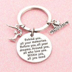 FEELMEM Future Gymnast Jewelry Behind You All Memories Before You All Your Dream Keychain Gymnastics Gift Gymnastic Teams Gymnastic Coaches Gift (Gymnastics Keychain)