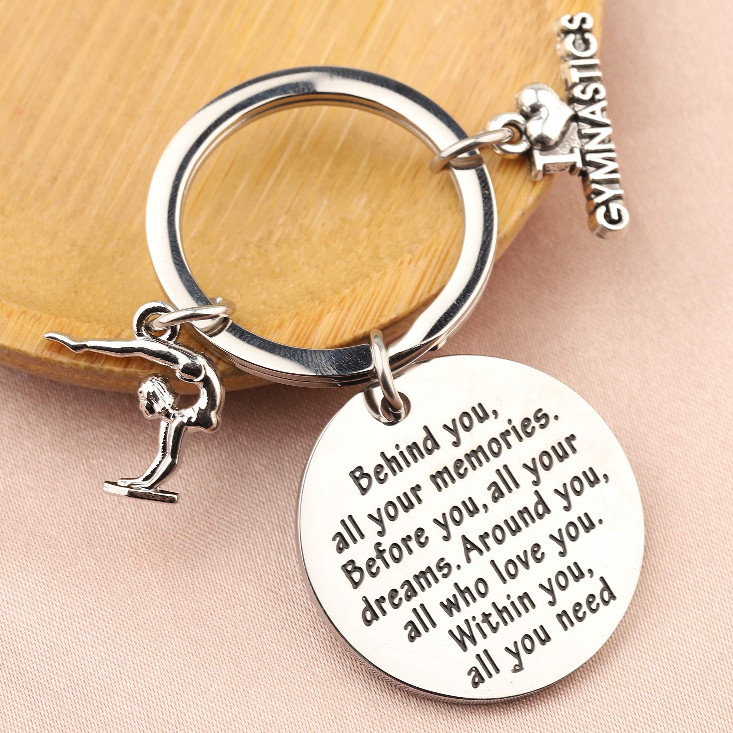 FEELMEM Future Gymnast Jewelry Behind You All Memories Before You All Your Dream Keychain Gymnastics Gift Gymnastic Teams Gymnastic Coaches Gift (Gymnastics Keychain)