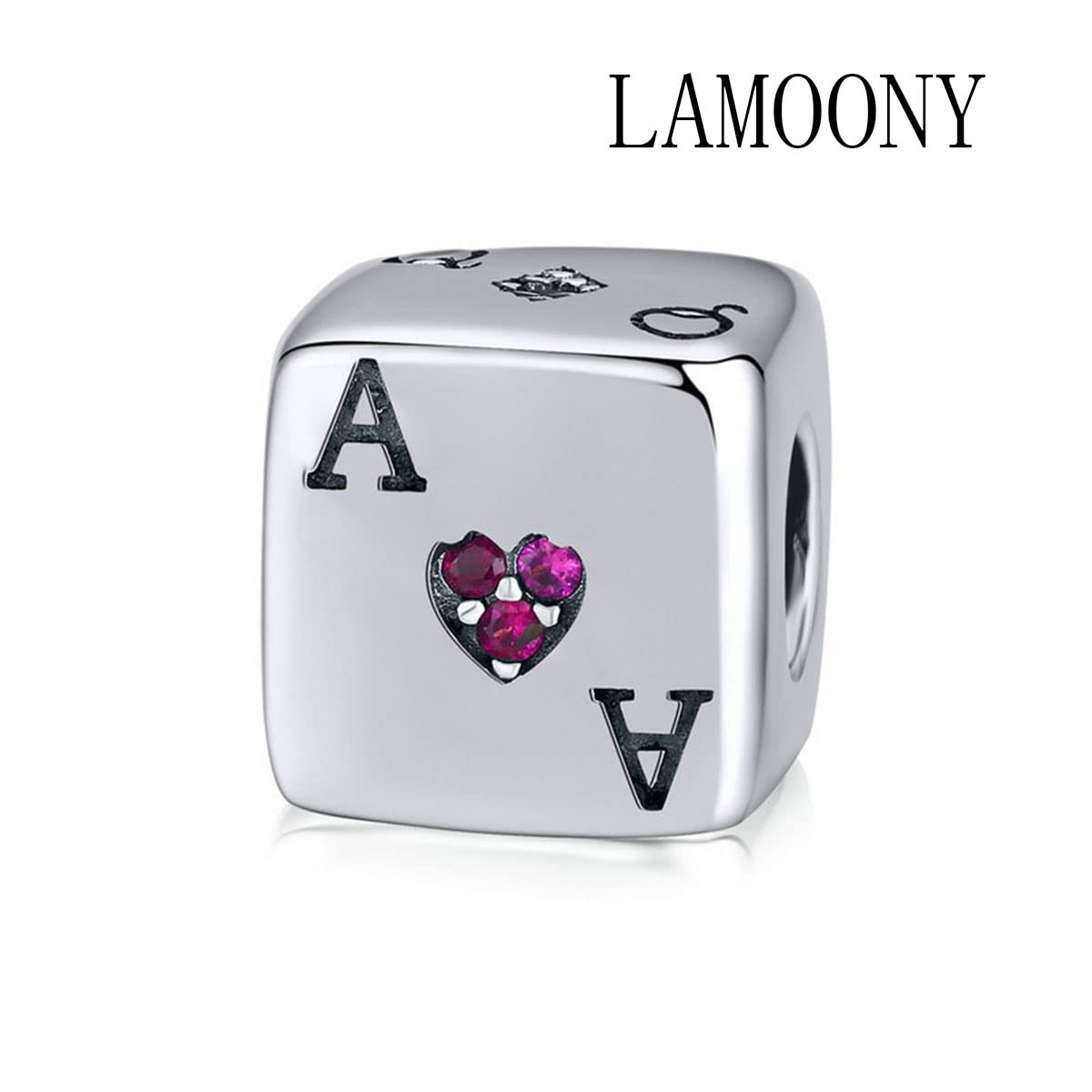 LAMOONY Poker Charm Beads for making jewelry 925 Sterling Magic Hat Charm Birthday Charm for Pandora Charm Bracelet (Dice)