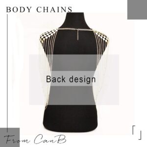 CanB Gold Body Chains Shoulder Body Chain Harness Sexy Body Jewelry Accessories for Women and Girls