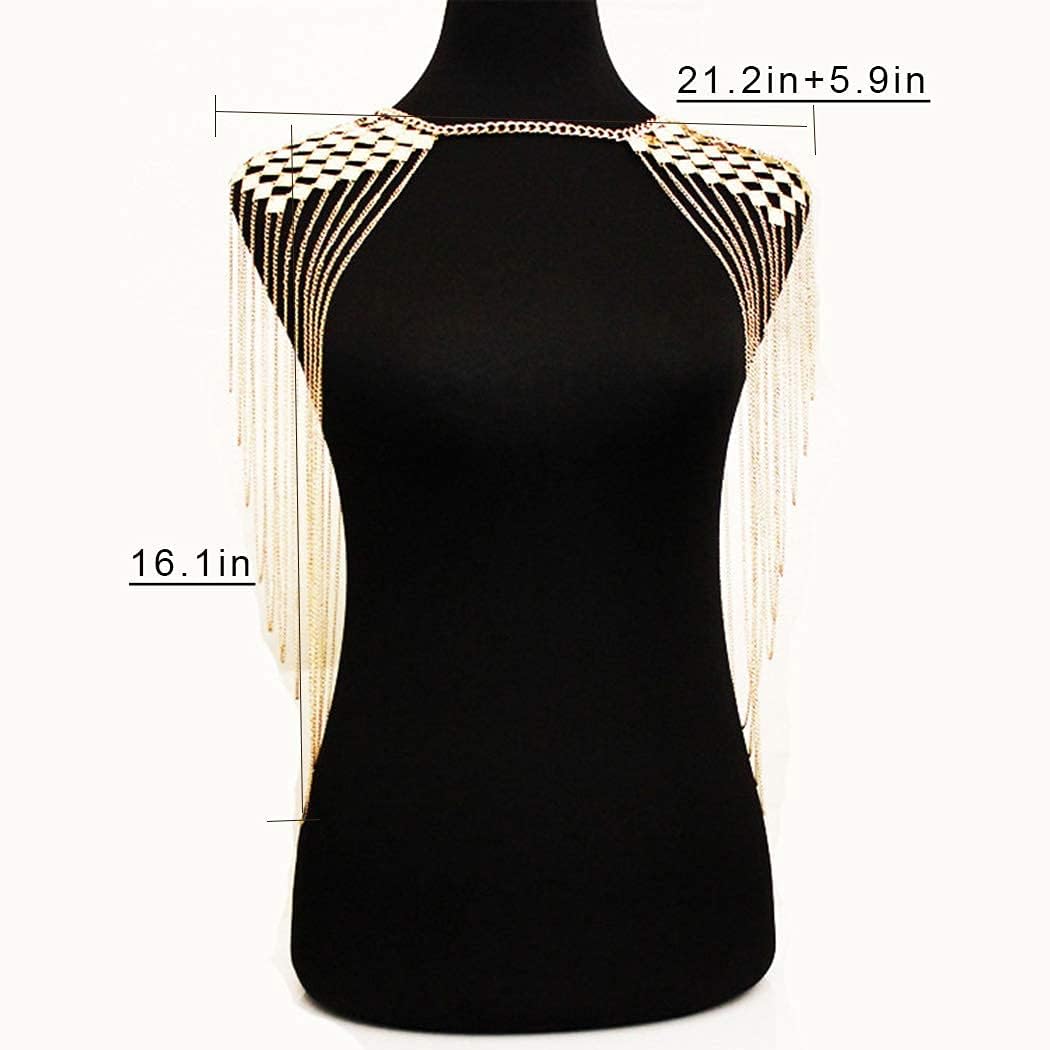 CanB Gold Body Chains Shoulder Body Chain Harness Sexy Body Jewelry Accessories for Women and Girls