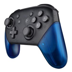 extremerate transparent blue replacement handle grips for nintendo switch pro controller, diy hand grip shell for nintendo switch pro - controller not included