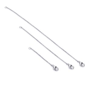 meow star necklace extender sterling silver necklace extenders gold chain extenders for necklaces extender for bracelet anklet set (925 sterling silver set 2", 4", 6")