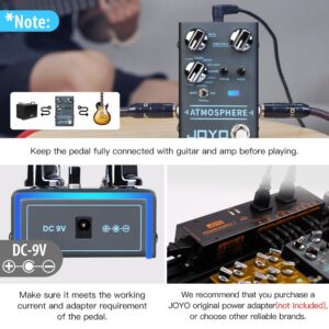 JOYO Reverb Pedal 9 Digital Reverb Types with Modulation and Trail Function for Electric Guitar Effect (Atmosphere R-14)