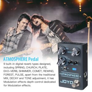 JOYO Reverb Pedal 9 Digital Reverb Types with Modulation and Trail Function for Electric Guitar Effect (Atmosphere R-14)