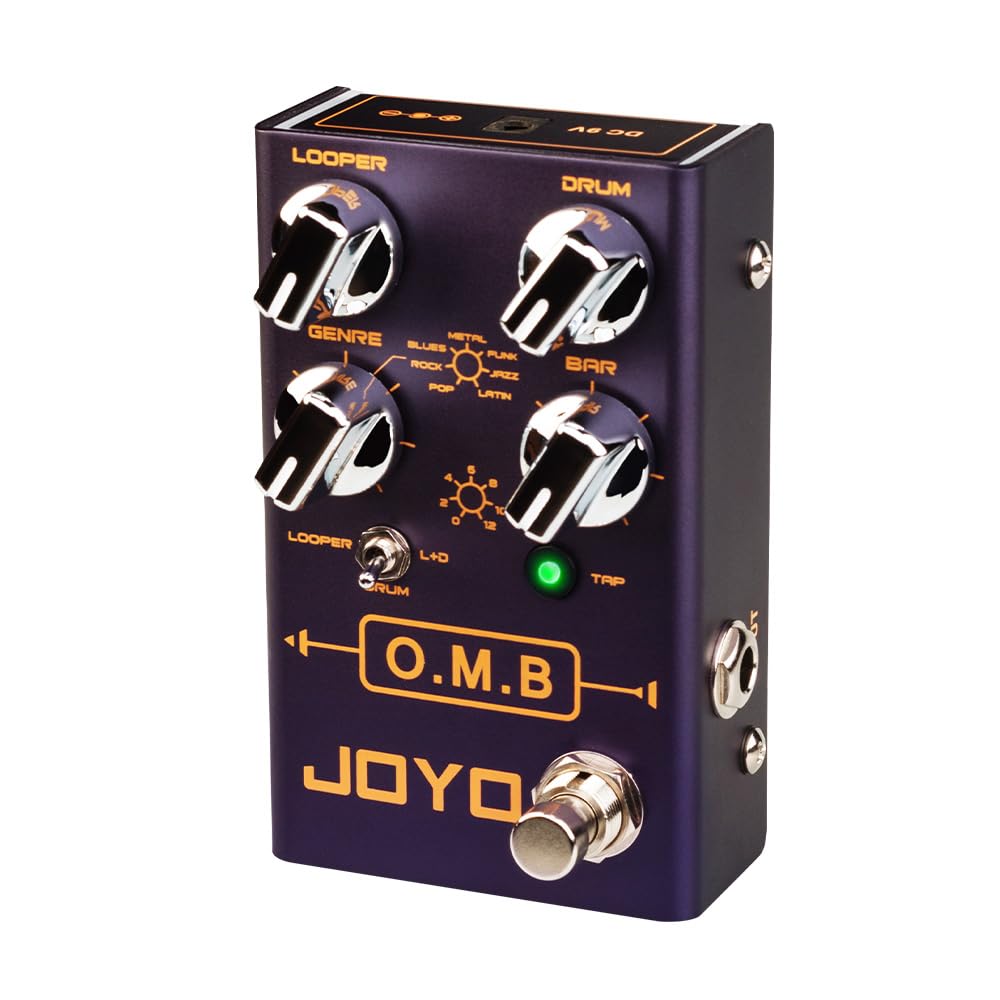 JOYO Looper & Drum Machine Pedal (Looper Cycle Recording/Drum Machine/Looper+Drum) for Electric Guitar Effect (O.M.B R-06)