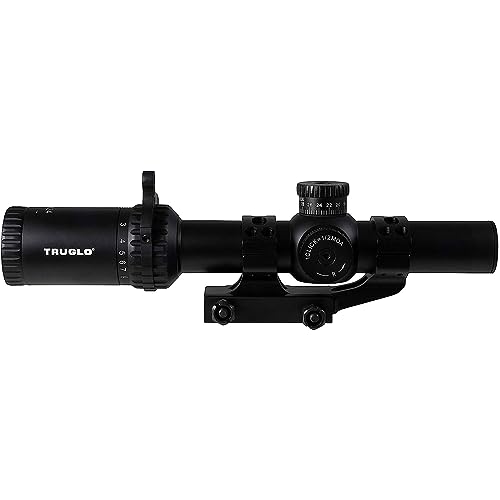 TRUGLO Omnia Tactical Hunting Shooting Durable Fogproof Shock Resistant 30mm One-Piece Aluminum Tube Illuminated All Purpose Tactical Reticle Riflescope | Flip-Up Lens Cap Included | 8 1-8X24 30MM