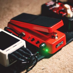 JOYO WAH-II Classic and Multifunctional WAH Pedal Featuring Wah-Wah/Volume Functions with WAHWAH Sound Quality Value knob (Red)