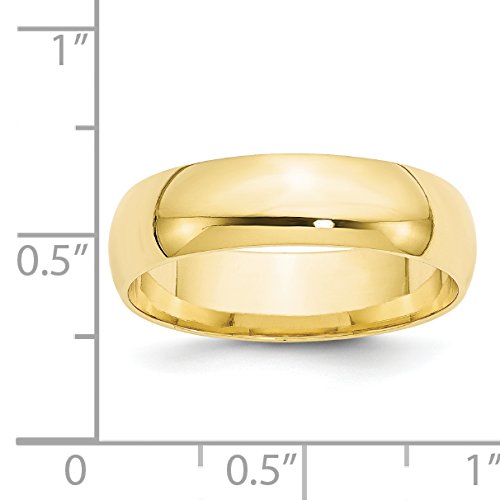 Jewelry Stores Network Solid 10k Yellow Gold 6 mm Comfort Fit Wedding Band Ring Size 10.5