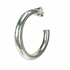 Sheila Fajl Thick Chantal Hoop Earrings in Brushed Silver Plated