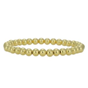 anela 14kt gold filled bracelet, 5mm beads, stretch and stackable, hand made in usa