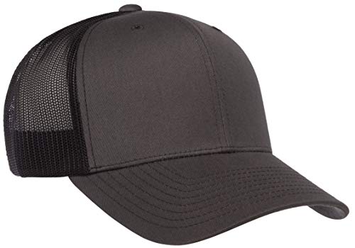 Yupoong YP Classics Retro Trucker Cap, Charcoal/Black, OSFA