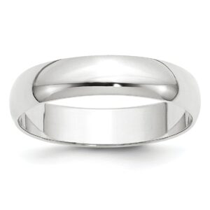 solid 14k white gold 5 mm rounded wedding band ring size 7