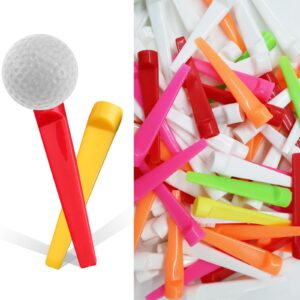 finger ten golf tees plastic 2-3/4 inch unbreakable multicolor bulk 30 pack 70 mm long flat tee reduce resistance strong for men women golfing practice (30 pack)