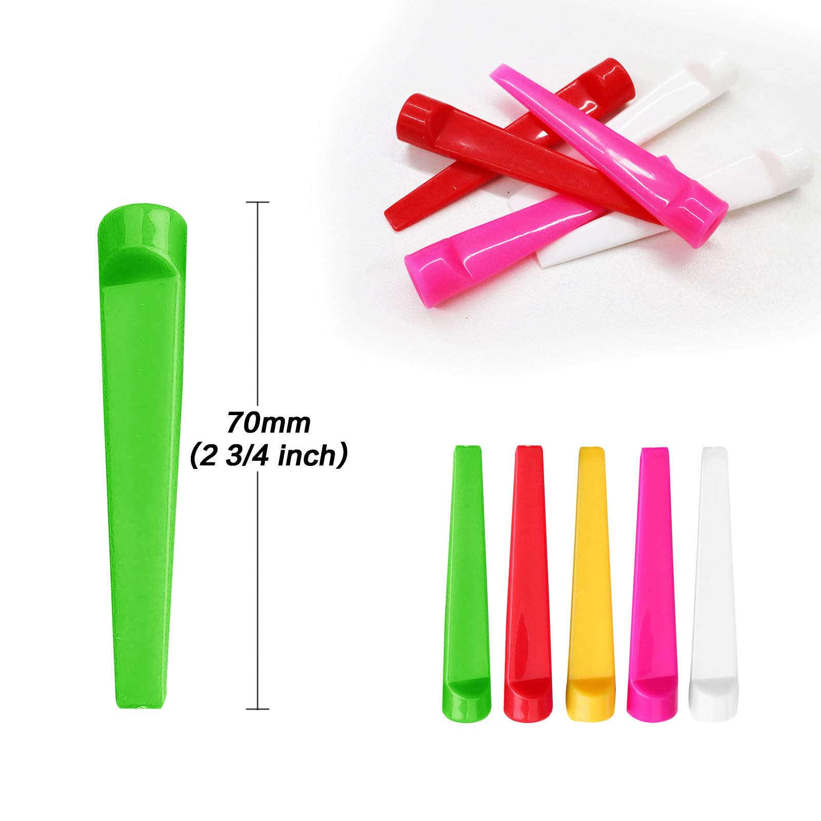 FINGER TEN Golf Tees Plastic 2-3/4 inch Unbreakable Multicolor Bulk 30 Pack 70 mm Long Flat Tee Reduce Resistance Strong for Men Women Golfing Practice (30 Pack)