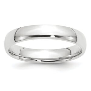 solid 14k white gold 4 mm comfort fit lightweight wedding band ring size 9