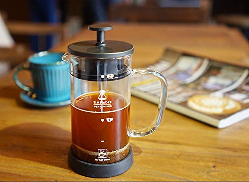 ElephantNum TIMEMORE French Press Coffee Maker Double Filter Mesh 600ml