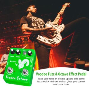 JOYO Octave Fuzz Pedal, Germanium Fuzz 60's Rock Effect - JF-12, Green White, Electric Guitar