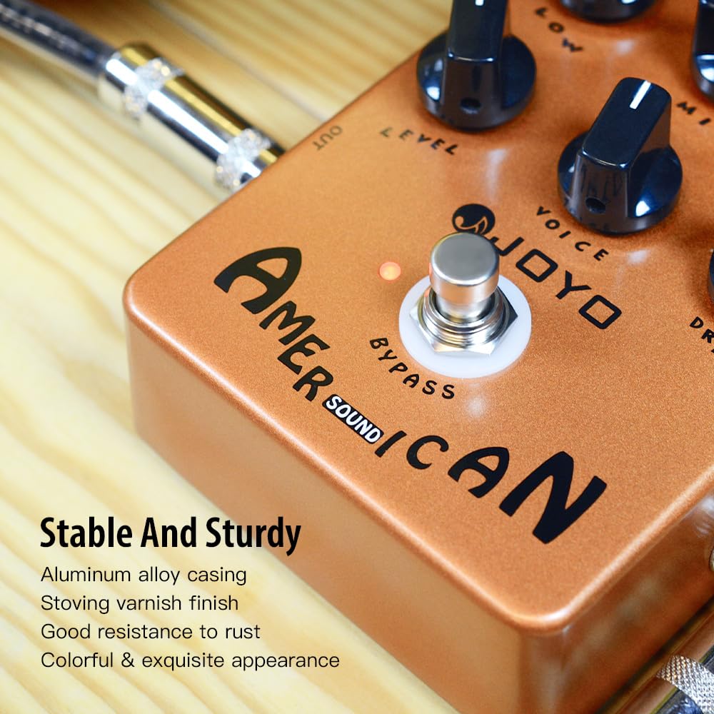 JOYO American Sound Amp Simulator Pedal of Fd 57 Deluxe Amplifier from Clean to Overdrive Sound for Electric Guitar Effect - Bypass (JF-14)