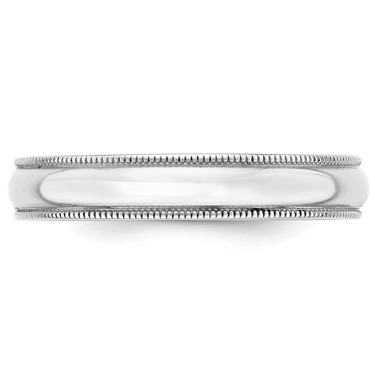 Solid 10k White Gold 4 mm Round Milgrain Wedding Band Ring Size 4.5