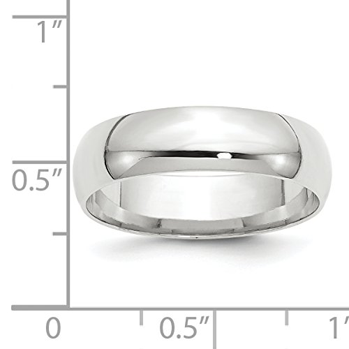 Solid 10k White Gold 6 mm Comfort Fit Wedding Band Ring Size 4.5