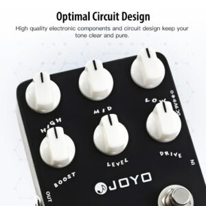 JOYO Metal Distortion Pedal with 3 Band EQ and Low-Mid-High Gain Boost for Electric Guitar Effect - Bypass (Extreme Metal JF-17)