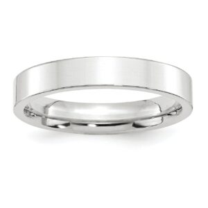 solid 10k white gold 4 mm comfort fit flat wedding band ring size 7.5