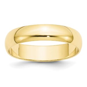 Jewelry Stores Network Solid 10k Yellow Gold 5 mm Rounded Wedding Band Ring Size 9.5