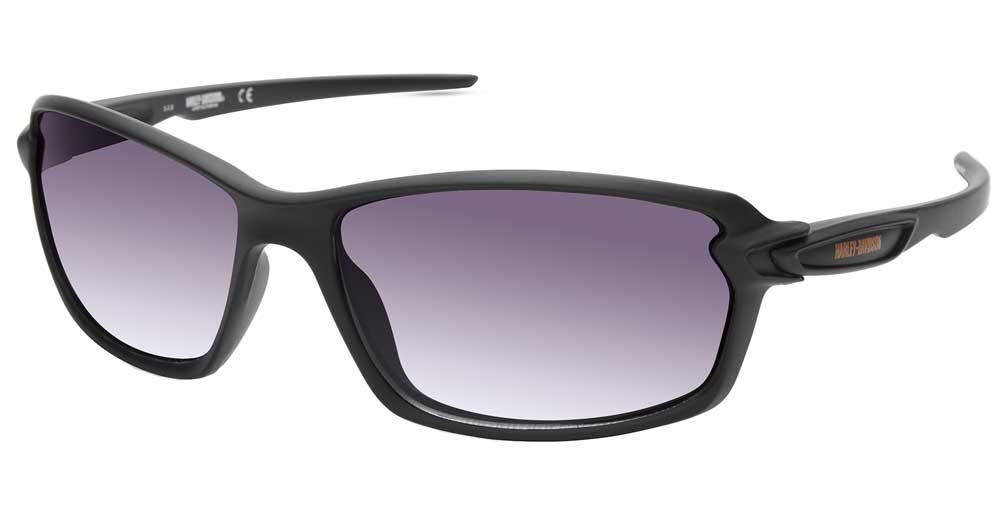 Harley-Davidson Men's Modern Rectangular Sunglasses, Black, 63-16-135