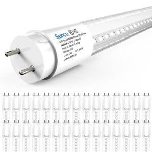 sunco 30 pack t8 led 4ft tube light bulbs ballast bypass fluorescent replacement, 5000k daylight, 15w, clear cover, retrofit, single ended power (sep), commercial grade ul