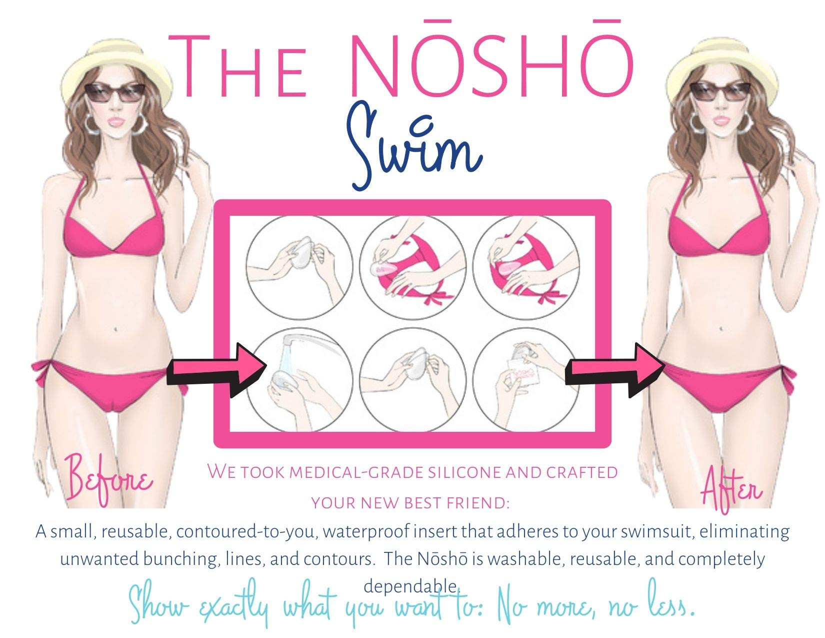 NŌSHŌ Swim Camel Toe Concealer Reusable Invisible Adhesive Silicone for Women Leggings Swimwear Activewear