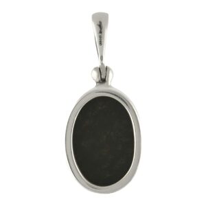 Starborn Ammolite and Faceted Quartz Oval Pendant in Sterling Silver