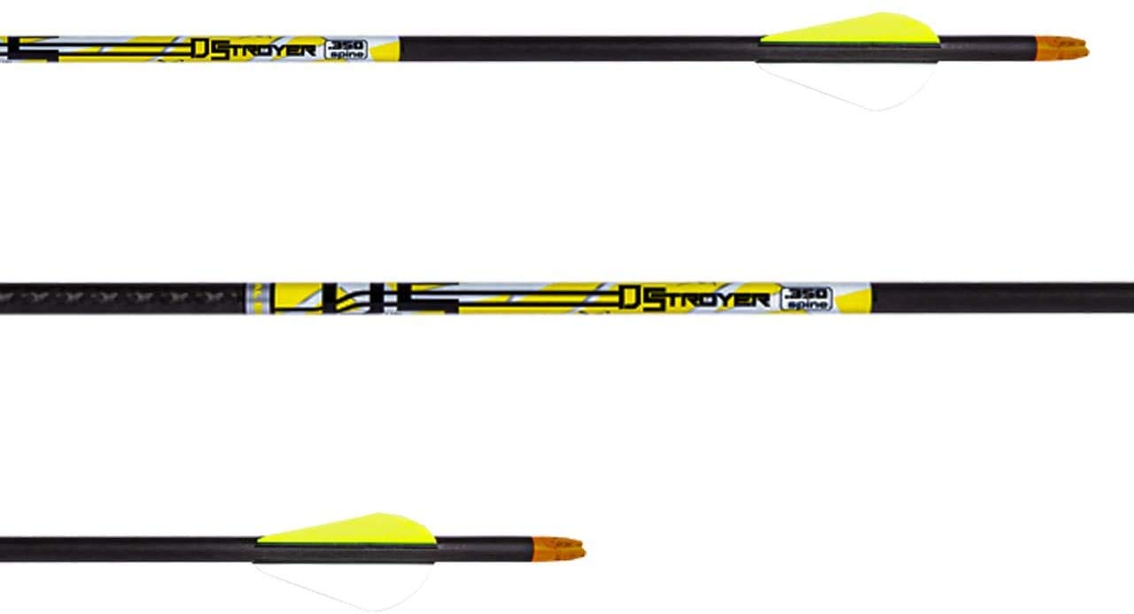 Carbon Express D-Stroyer Hunting Arrow Shafts, 12-Pack, High Modulus Carbon Weave, Dual Spine Weight Forward Technology, Laser Checked, Length 31.5” - 350, 400, or 500 Spine