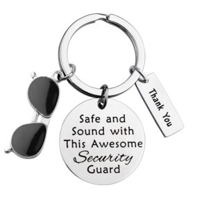 lywjyb birdgot security guard gift security guard thank you jewelry sunglasses charm gift safe and sound keychain (security guard ky)