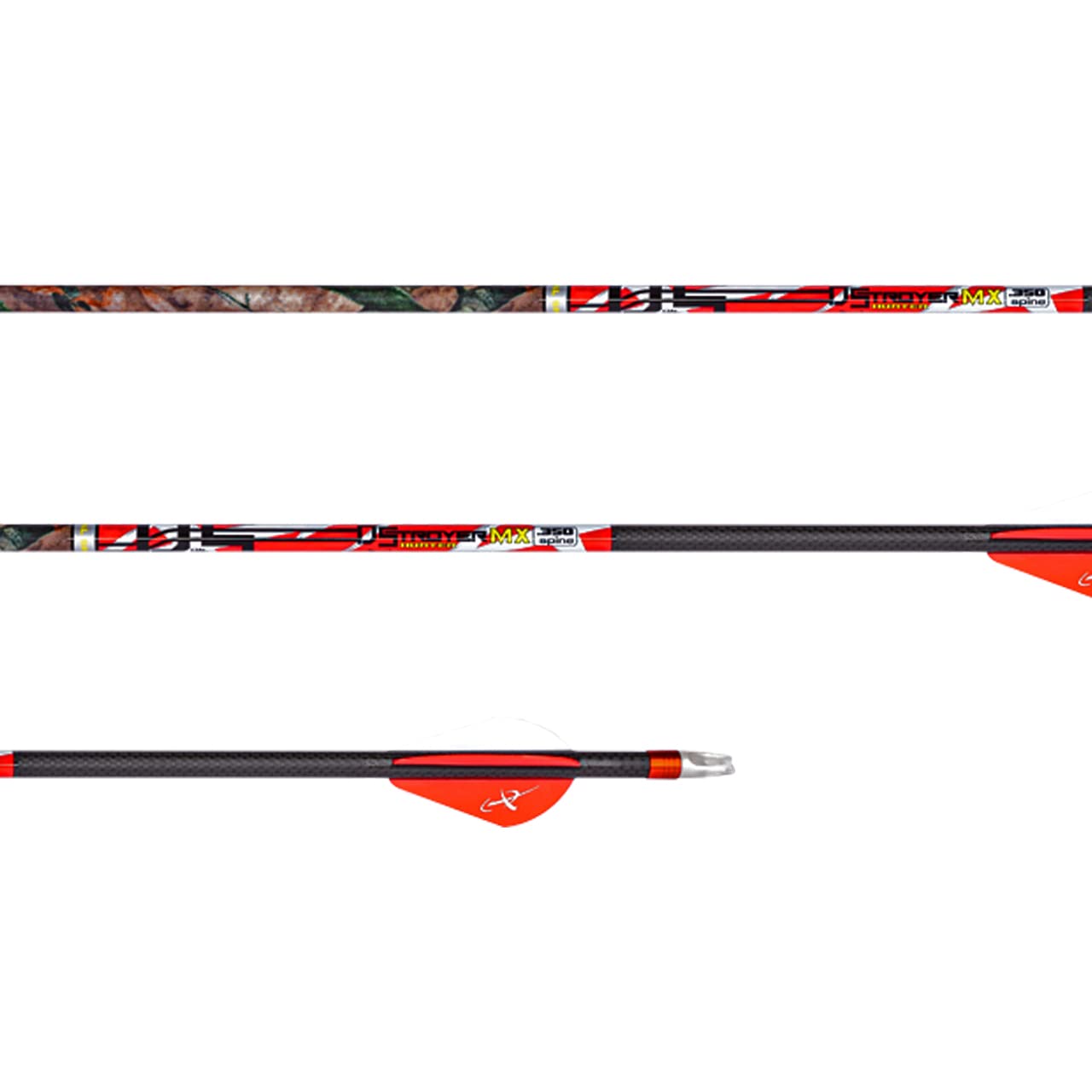 Carbon Express D-Stroyer MX Hunter Arrow Shafts (12-Pack), High Modulus Carbon Weave, Dual Spine Weight Forward Technology (2X The Accuracy), Laser Checked, Length 31.5” - 300, 350 or 400 Spine