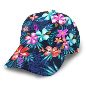 Great Gift - Tropical Colorful Flowers Palm Tree Leaves - Women Men Girls Boys Lightweight Outdoor Baseball Hat Breathable Sports Visor Sun Cap