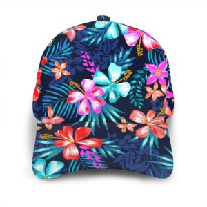 Great Gift - Tropical Colorful Flowers Palm Tree Leaves - Women Men Girls Boys Lightweight Outdoor Baseball Hat Breathable Sports Visor Sun Cap