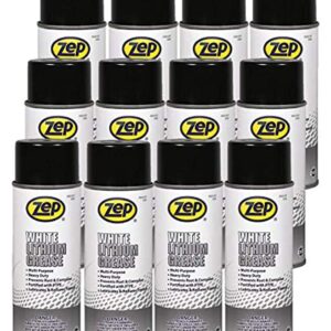 Zep White Lithium Grease 11 Ounces 331701 (Case of 12) Multipurpose, aerosol Lubricant for All Metal to Metal Applications