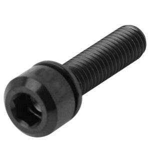 Keen so M5x20mm Stem Bolt, 6Pcs Alloy Bolt Screw with Gasket for Mountain Stem(Black) Repair Hardware Tools