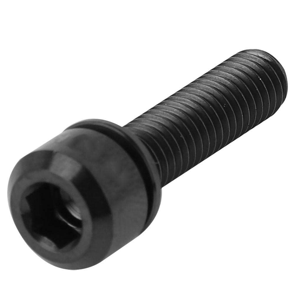 Keen so M5x20mm Stem Bolt, 6Pcs Alloy Bolt Screw with Gasket for Mountain Stem(Black) Repair Hardware Tools